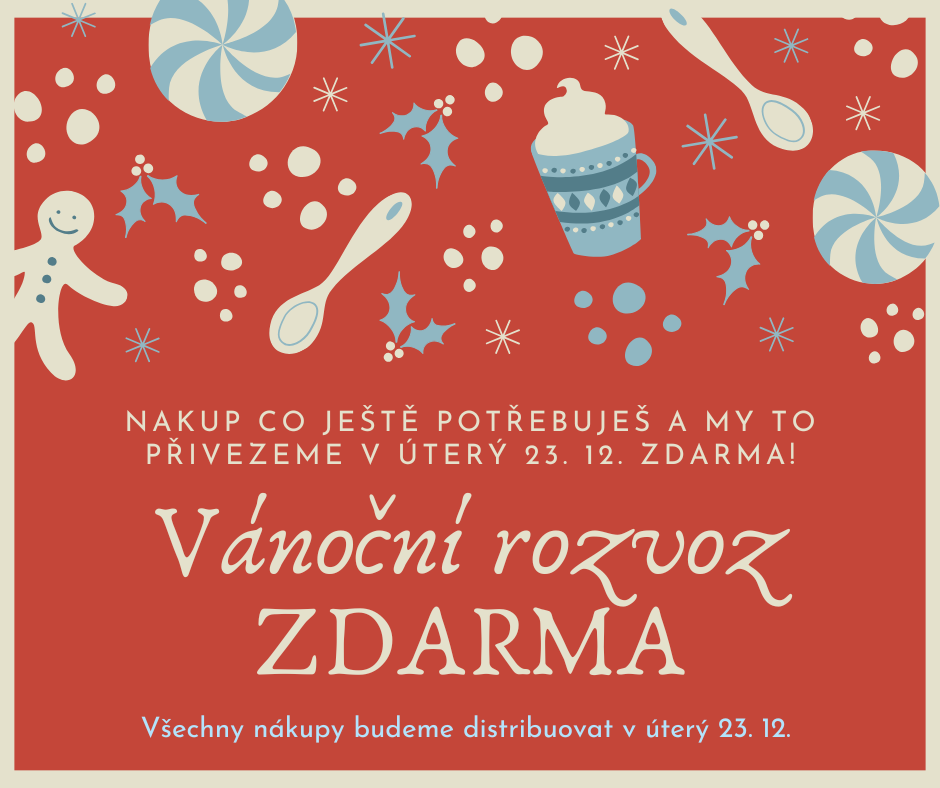 Rozvoz nákupů 23. 12. bude ZDARMA!