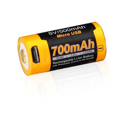 Dobíjecí micro-USB baterie Fenix RCR123A/16340 700 mAh
