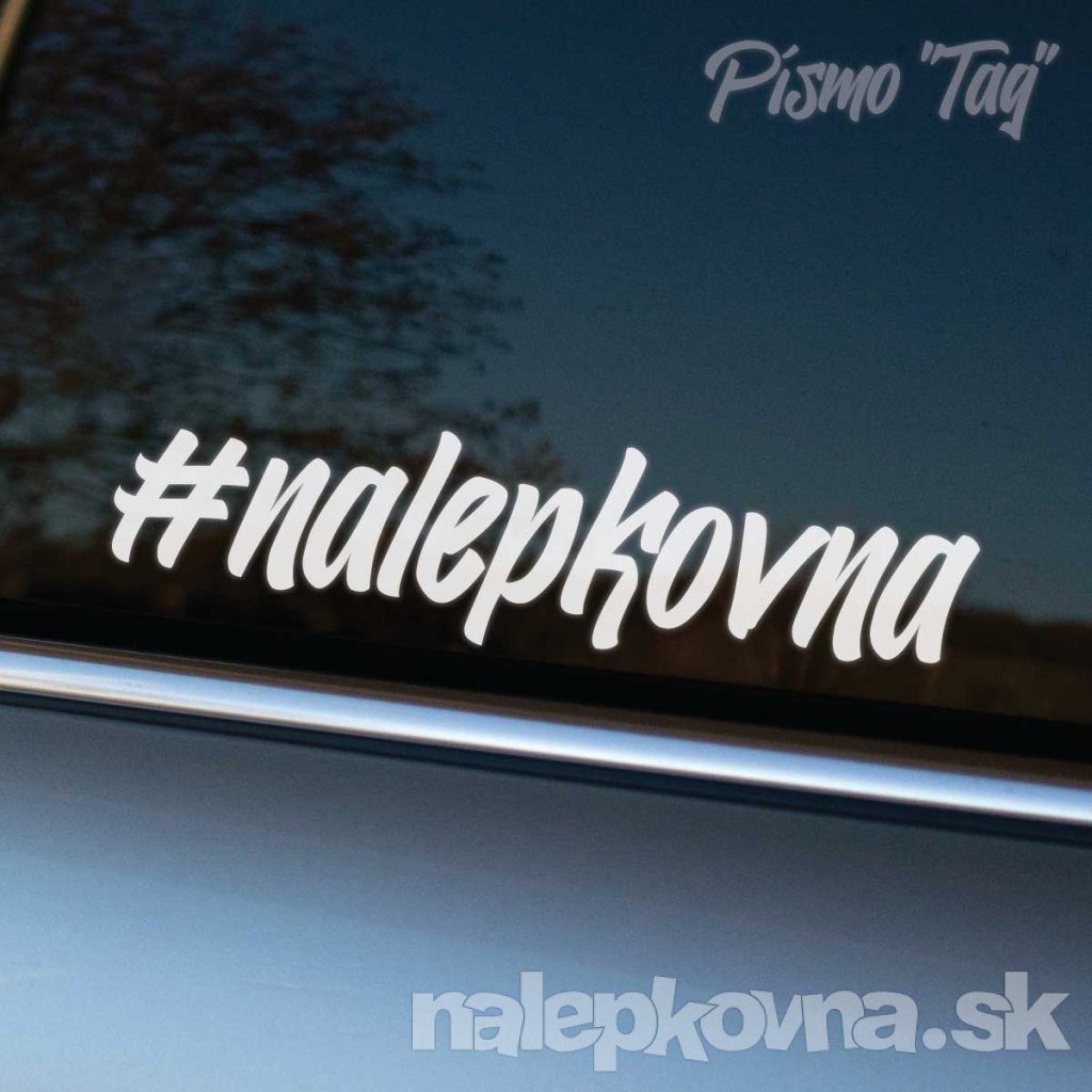 Nálepka „#nalepkovna“ v štýlovom tagovom písme na bočných dverách auta okamžite zaujme pozornosť. Tento moderný a výrazný dizajn je ideálny pre tých, ktorí chcú prezentovať svoju lásku k nalepkám a automobilovej kultúre. Vynikne na každom aute a pridá mu osobitý šmrnc.
