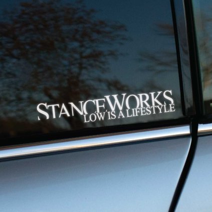 Plotrovaná nálepka StanceWorks Low is a lifestyle s motívom sloganového nápisu, štýlová nálepka na auto pre znížené autá.