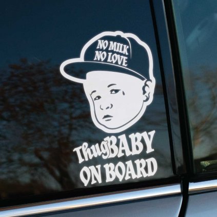 Nálepka Thug Baby On Board White