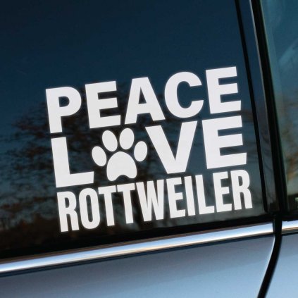 Nálepka Peace Love Rottweiler