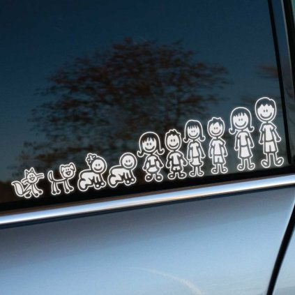 Nálepky Rodina v aute The Stickersons White