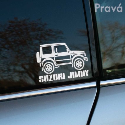Plotrovaná nálepka s motívom Suzuki Jimny a výrazným nápisom. Ideálna na auto pre fanúšikov tohto ikonického off-road vozidla.