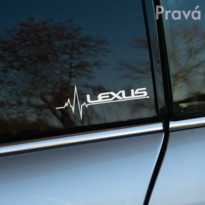 Štýlová nálepka Lexus s EKG motívom na bočnom okne šedého auta Lexus. Tento dizajnový prvok dodáva vozidlu moderný a jedinečný vzhľad, ideálny pre všetkých nadšencov značky Lexus, ktorí chcú svojmu autu dodať osobitosť a charakter. Skvelý spôsob, ako personalizovať svoje auto a zvýrazniť svoju vášeň pre značku Lexus.