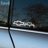 Na obrázku vidíme modernú bielu nálepku na ľavom okne automobilu, pravdepodobne Chevrolet. Nálepka obsahuje motív srdcového tepu s ikonickým logom Chevroletu a srdcom, čo symbolizuje lásku k tejto značke. Táto štýlová dekorácia je skvelým doplnkom pre každého majiteľa Chevroletu, ktorý chce vyjadriť svoju vášeň a hrdosť na svoje auto. Ideálna pre všetkých, ktorí hľadajú unikátne a kvalitné nálepky na svoje vozidlá.