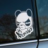 Plotrovaná nálepka Hi Panda so zúrivým pandím výrazom a graffiti nápisom, vhodná pre výrazný a drzý štýl.