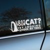 Biela nálepka s vtipným nápisom „Lost your cat? Try looking under my tires“ je nalepená na bočnom okne auta. Táto nálepka je určená pre vodičov s jemne provokatívnym humorom, ktorí chcú pridať svojmu autu dávku osobitosti. Jednoduchý dizajn a kontrastný biely text na tmavom okne zaisťujú, že nálepka okamžite upúta pozornosť. Ideálna pre tých, ktorí hľadajú originálny a zábavný spôsob, ako vyjadriť svoj štýl na cestách.