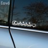 Plotrovaná nálepka Lexus s EKG krivkou, piestami a srdcom, vhodná na ľavú stranu auta.