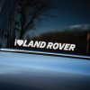 Plotrovaná nálepka s nápisom „I ❤️ LAND ROVER“ v jednofarebnom prevedení. Štýlový doplnok pre majiteľov a priaznivcov značky Land Rover.