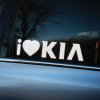 Plotrovaná nálepka s nápisom „I ❤️ KIA“ v jednofarebnom prevedení. Štýlový doplnok pre majiteľov a priaznivcov značky Kia.
