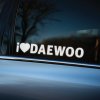 Plotrovaná nálepka s nápisom „I ❤️ DAEWOO“ v jednofarebnom prevedení. Štýlová dekorácia pre majiteľov a priaznivcov značky Daewoo.
