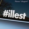 Na fotografii je nálepka s nápisom „#illest“ v jednoduchom a elegantnom písme, nalepená na okne auta so sivou karosériou. Tento dizajn, aj napriek svojej minimalistickej forme, vyjadruje výnimočnosť a sebavedomie. Slovo „illest“ symbolizuje niečo extrémne štýlové a najlepšie z najlepších, čo robí túto nálepku ideálnym doplnkom pre tých, ktorí chcú zdôrazniť svoj moderný a trendový vkus. Perfektný pre milovníkov automobilovej kultúry, ktorí oceňujú čistý a decentný vzhľad s jasným odkazom.