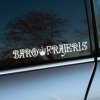 Plotrovaná nálepka BAROWFRAJERIS s dekoratívnym písmom a korunou, zábavný doplnok na auto s originálnym výrazom.