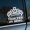 Nálepka Princess On Board Vlastný Text Alexandra