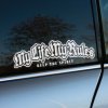 Plotrovaná nálepka My Life My Rules s nápisom Keep the Spirit v gotickom štýle, odvážna a sebavedomá nálepka na auto.
