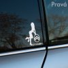 Plotrovaná nálepka s novým logom Citroën a siluetou ženy opierajúcej sa oň, symbolizujúcou štýl a vášeň pre jazdu. Variant s logom na pravej strane.