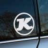 Plotrovaná nálepka s logom SETRA – písmeno K v hrubom štýle uzavreté v kruhu, vhodná ako nálepka na autobus alebo auto značky Setra.