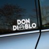 Plotrovaná nálepka „Don Diablo“ s typickým logom v tvare kruhu a trojuholníka, originálna nálepka na auto pre fanúšikov future house.