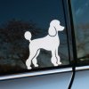 Plotrovaná nálepka na auto s jemnou siluetou pudla bez textu, decentný a vkusný dizajn.