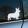Plotrovaná nálepka na auto s typickou siluetou corgiho bez textu, hravý a štýlový doplnok na karosériu.