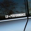 Plotrovaná nálepka s nápisom „LB★PERFORMANCE“ v tučnom technickom fonte, vhodná pre fanúšikov Liberty Walk.