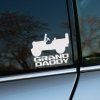 Plotrovaná nálepka so siluetou klasického vozidla Jeep a textom GRAND DADDY pod ním.