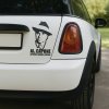 Plotrovaná nálepka na auto s kontrastným portrétom Al Caponeho v klobúku a výrazným nápisom mena a priezviska.