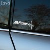 Plotrovaná nálepka na auto s nápisom M Power a EKG líniou, originálny dizajn pre milovníkov výkonnej rady BMW M.