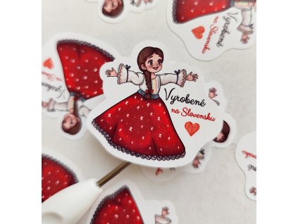 Vyrobené na Slovensku - dievčatko / červená /
