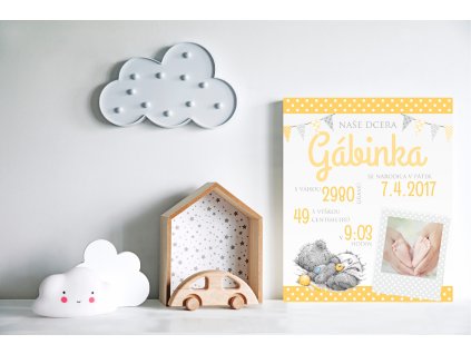 cedulka meda zluty pokoj