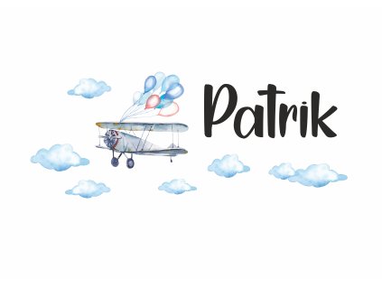 jmenovka balónky a letadla 01