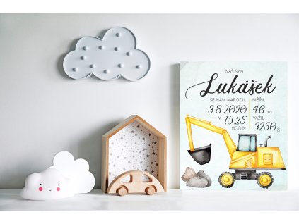 cedulka autíčka na stavbu pokoj