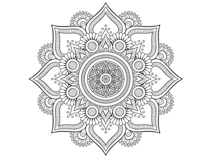 Mandala černobílá