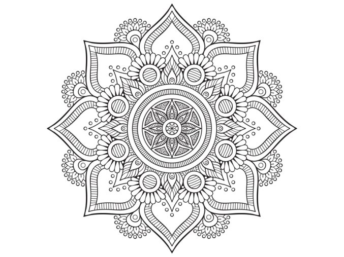 Mandala černobílá
