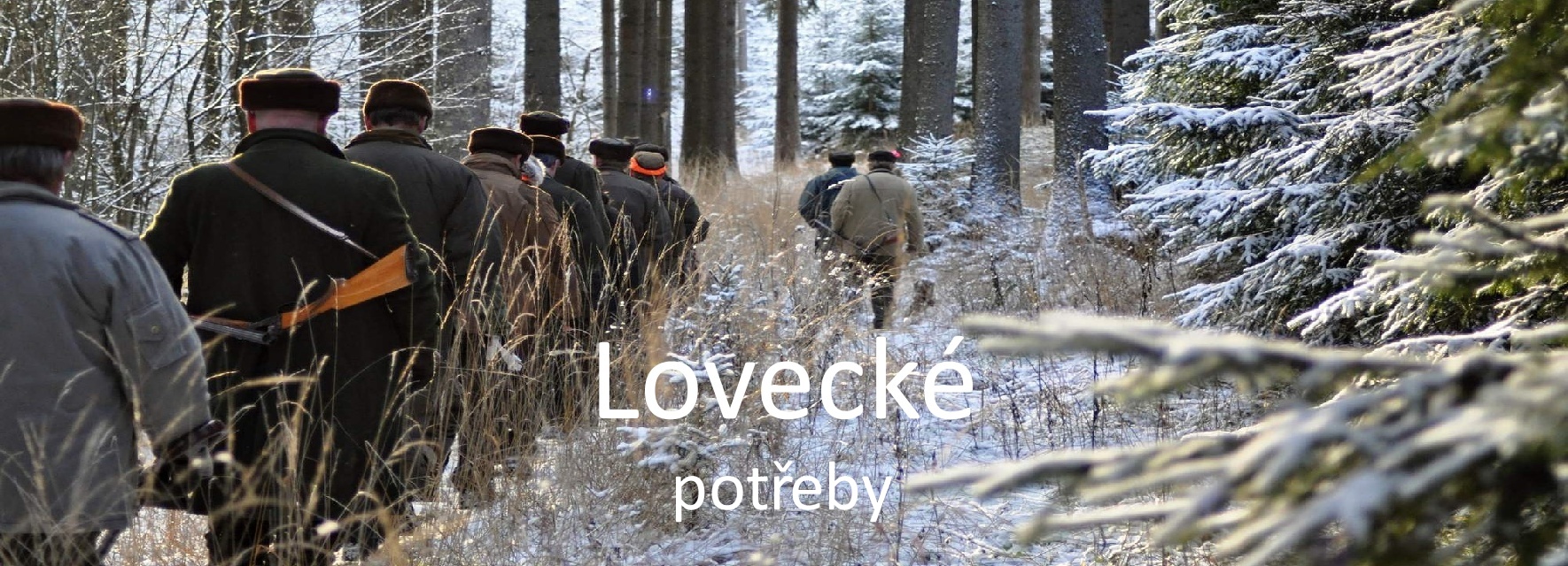 Lovecké potřeby, řemeny, brašny, vábničky, nábojové pásy a pozdra