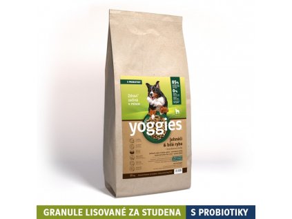 1900 15kg jehneci a bila ryba granule lisovane za studena s probiotiky yoggies