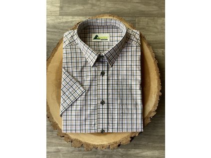 Košile s krátkým rukávem - olivová kostka