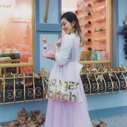sugarmat tote bag pink/golden