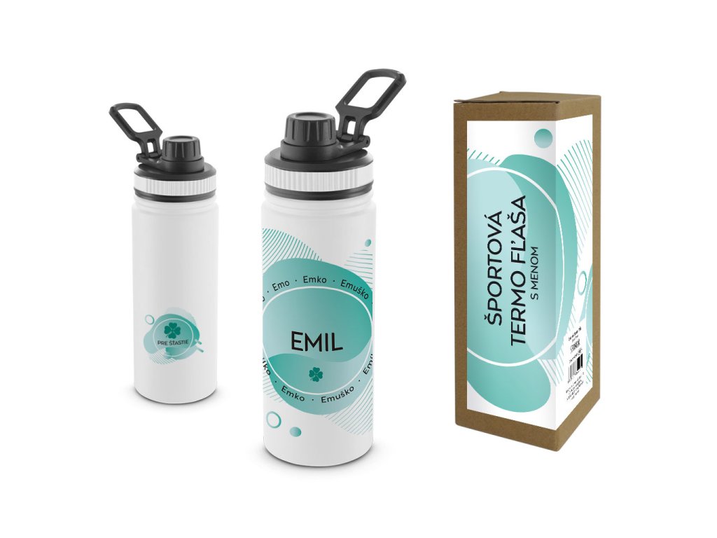 Termofľaša s menom EMIL (Farba motívu Hnedá, Produkt Termoska)