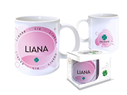 Hrnček s menom LIANA (Farba motívu Fialová)