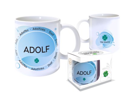 Hrnček s menom ADOLF (Farba motívu Hnedá)