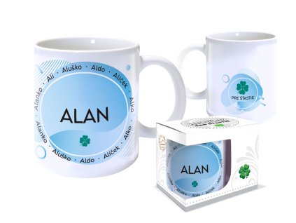 Hrnček s menom ALAN (Farba motívu Hnedá)