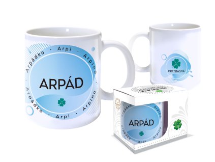 Hrnček s menom ARPÁD (Farba motívu Hnedá)