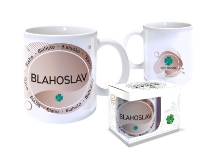 Hrnček s menom BLAHOSLAV (Farba motívu Hnedá)