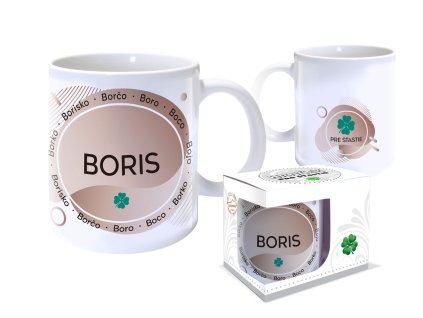 Hrnček s menom BORIS (Farba motívu Hnedá)