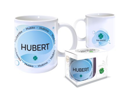 Hrnček s menom HUBERT (Farba motívu Hnedá)