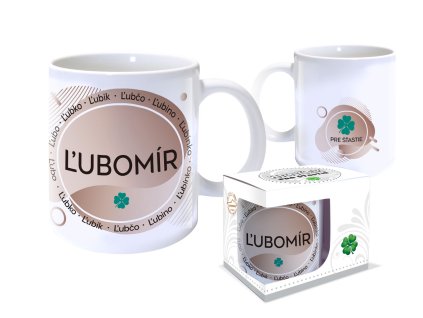 Hrnček s menom ĽUBOMÍR (Farba motívu Hnedá)