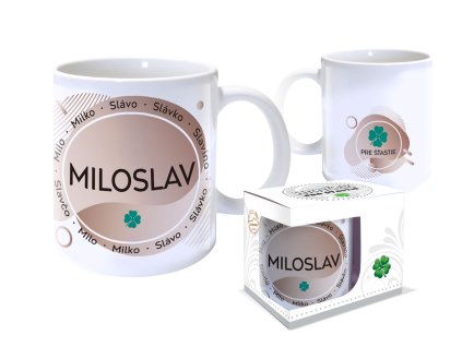 Hrnček s menom MILOSLAV (Farba motívu Hnedá)