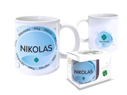 Hrnček s menom NIKOLAS (Farba motívu Hnedá)